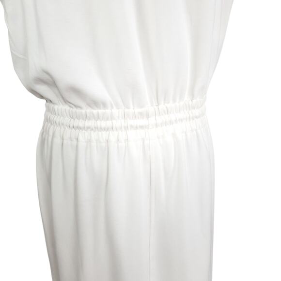 Athleta Seasoft Midi Dress White Drawstring Waist Sleeveless Drapey Size M - Picture 11 of 16